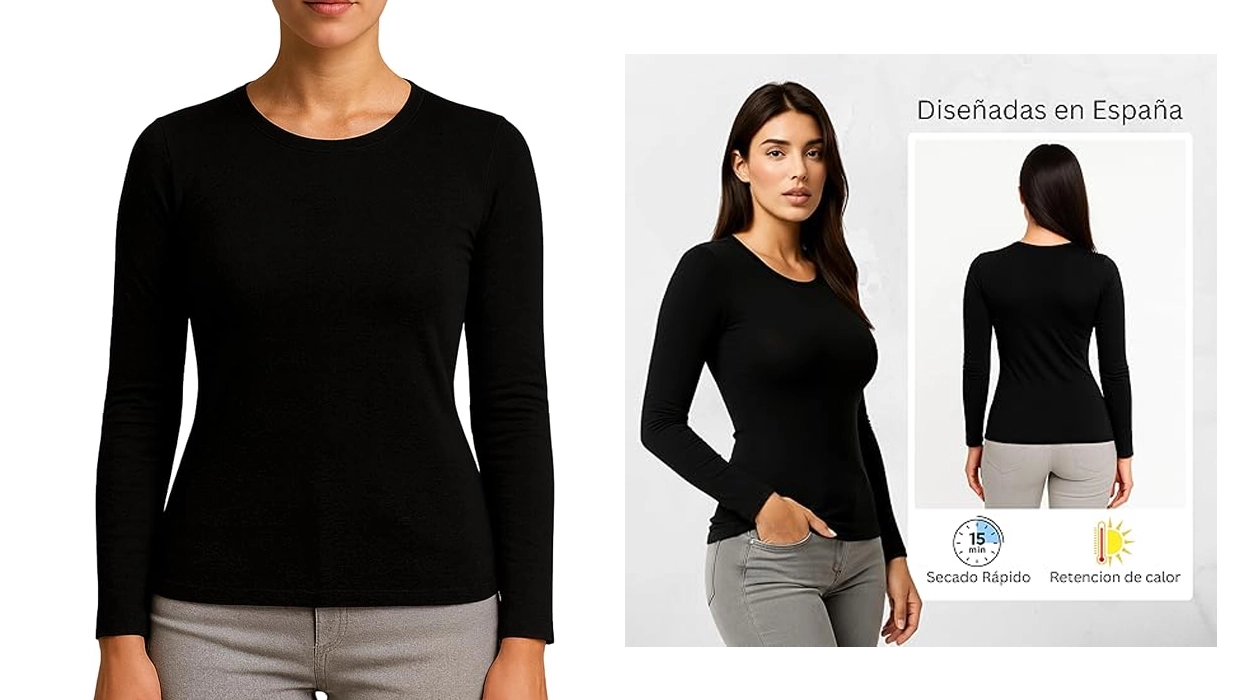 Esta es la camiseta térmica para mujer más vendida ahora mismo: Diseño español por menos de 8€