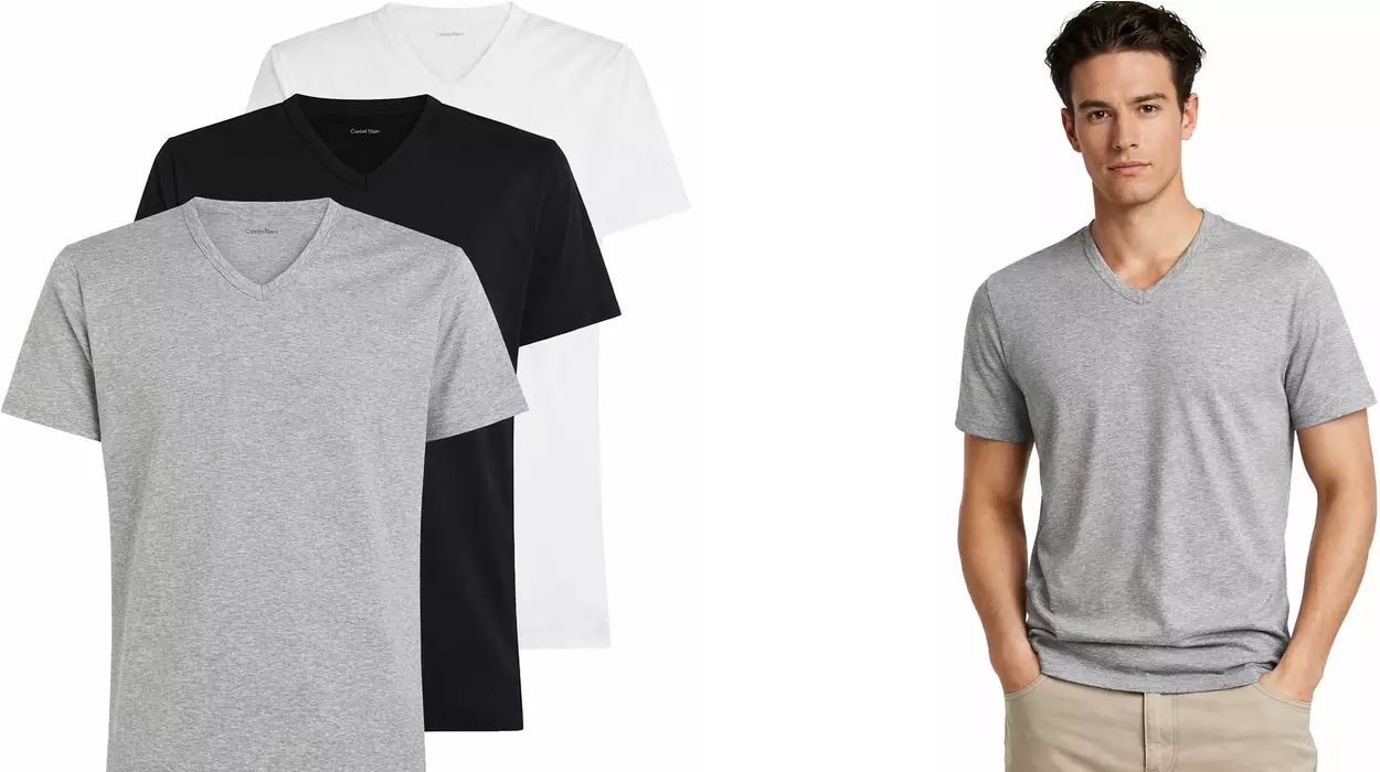 Chollo Pack x3 Camisetas de pico Calvin Klein para hombre por sólo 32,65€ con envío gratis (-35%)