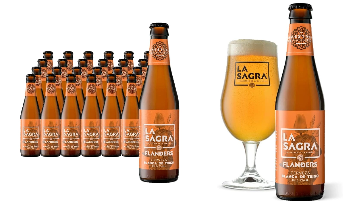 Chollo Pack x24 Cervezas La Sagra Flanders estilo blanca de trigo de 330 ml por sólo 21,90€ (27% de descuento) ¡0,91€ cada una!