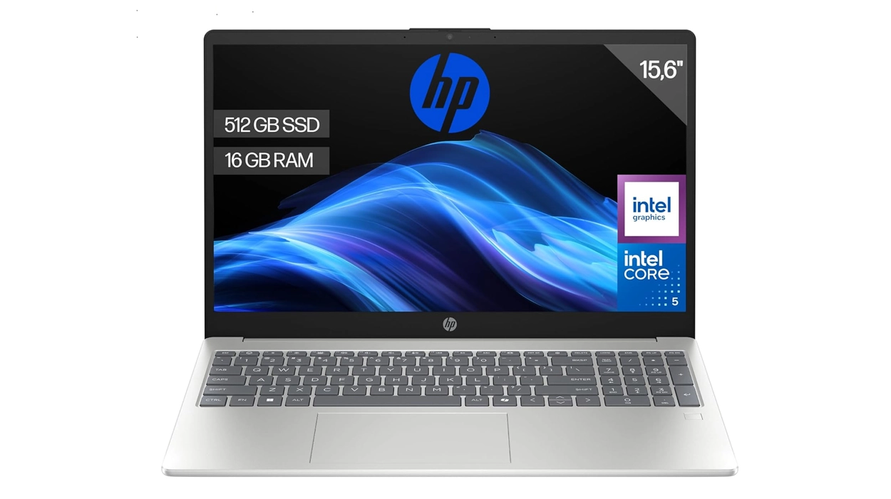 Chollo Portátil HP 15-fd0404ns de 15.6″ FHD (Intel Core 5 120U, 16GB RAM, 512GB SSD, FreeDos) por sólo 479€ con envío gratis (20% de descuento)