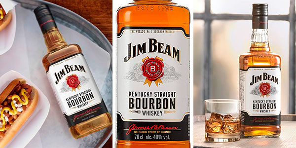 Chollo Jim Beam Kentucky Straight Whiskey Bourbon de 1 litro por sólo 14,49€ (-29%)