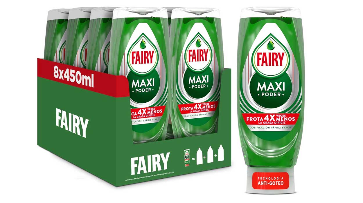 Chollazo Pack x8 Lavavajillas Fairy Maxi Poder de 450 ml por sólo 14,99€ (-38%) ¡1,87€ cada uno!