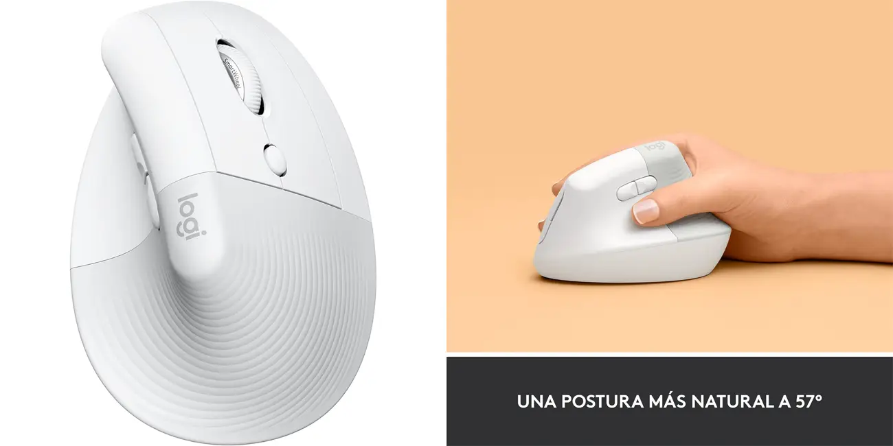 Chollo Ratón vertical inalámbrico Logitech Lift de 4.000 dpi por sólo 46,45€ con envío gratis (-43%)