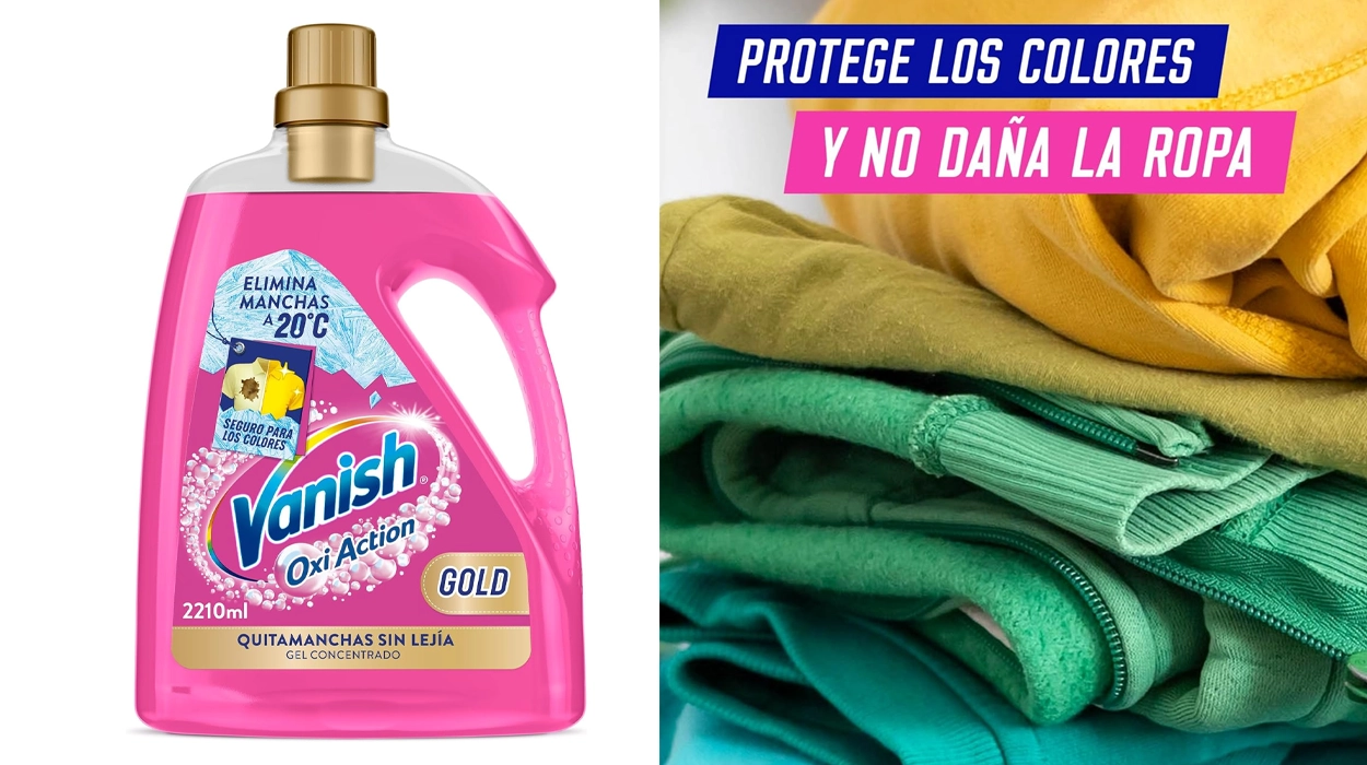 Chollo Vanish Gold Quitamanchas fórmula en gel sin Lejía de 2.210 ml por sólo 9,99€ (33% de descuento)