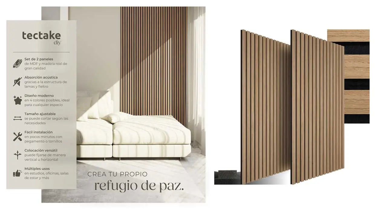 Estos son los paneles acústicos decorativos más vendidos en Amazon: de madera, con tejido fonoabsorbente y a un precio TOP