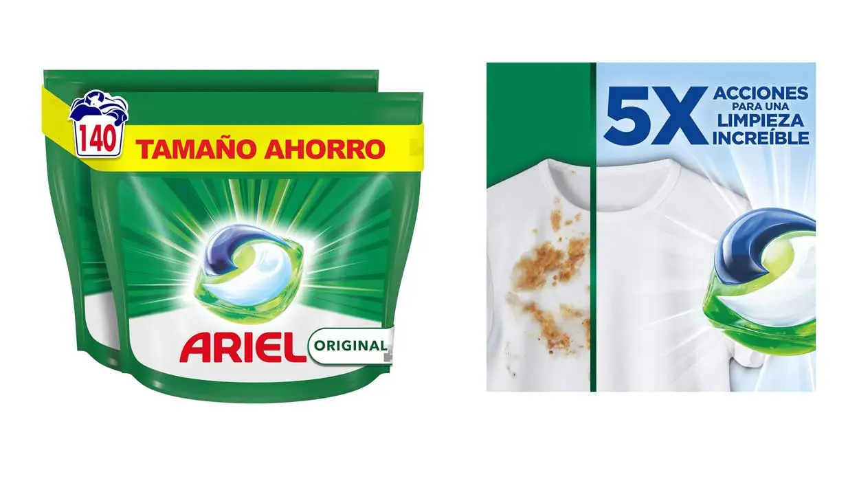 Chollo Ariel PODS Original para 140 lavados por sólo 32,99€ con envío gratis (-39%) ¡0,24€ la dosis!