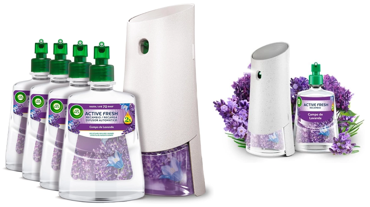 Chollo Kit ambientador automático Air Wick Active Fresh Lavanda Difusor + 4 Recambios para 280 días por sólo 18,17€ (30% de descuento)