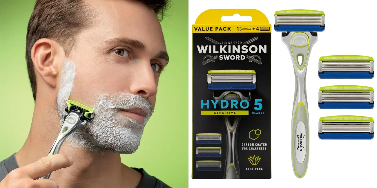 Chollo Maquinilla de afeitar Wilkinson Sword Hydro 5 Skin Protection Sensitive con 4 recambios por sólo 11,55€ (-26%)