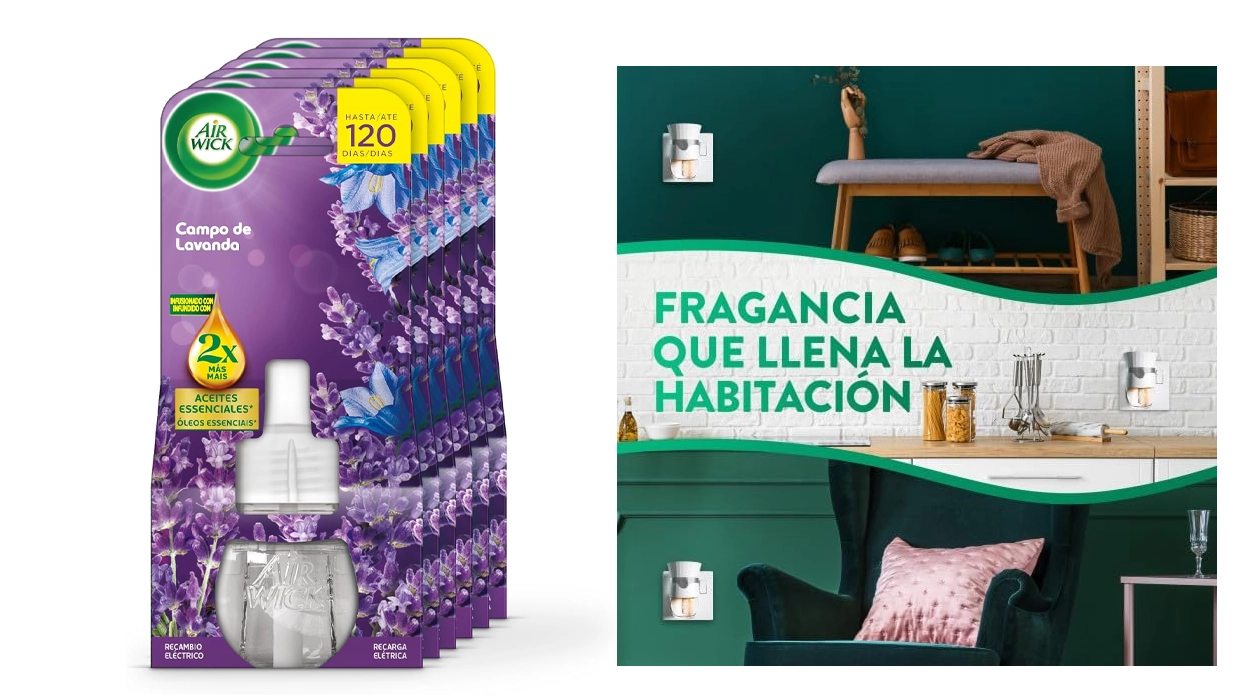 Chollo 6 recambios Air Wick eléctrico aroma lavanda por sólo 16,83€ (30% de descuento) ¡2,80€ cada uno!
