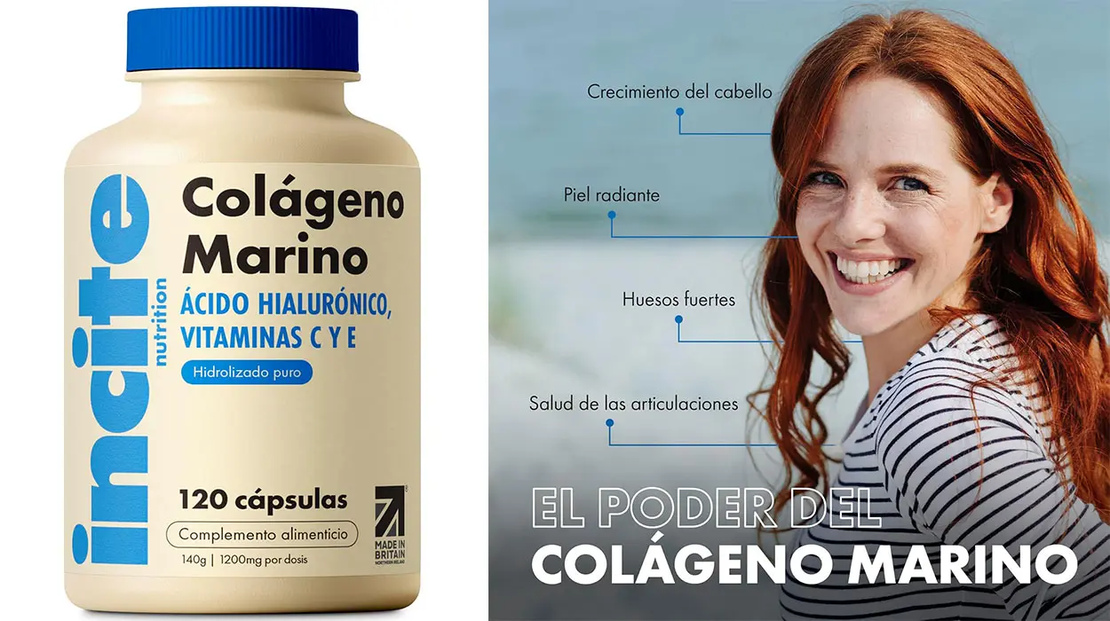 Chollo Colágeno Marino Incite con ácido hialurónico de 120 cápsulas por sólo 9,49€ (-40%)