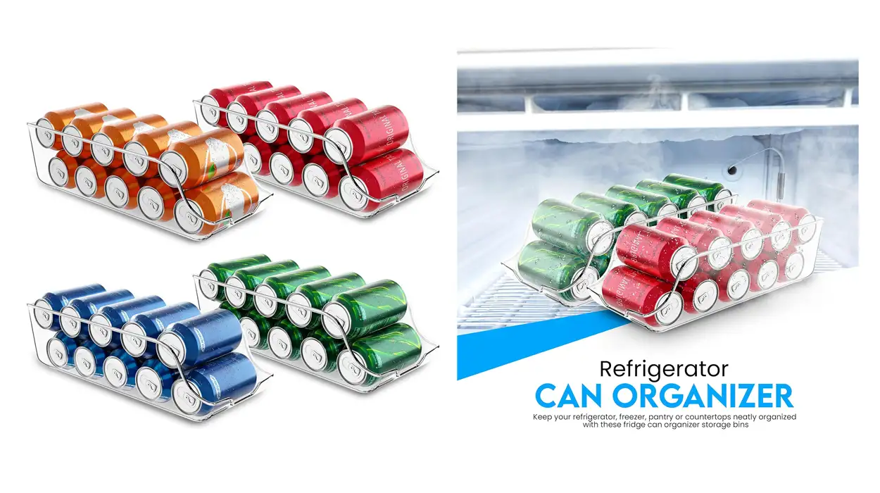 Ahorra espacio en tu nevera con este pack de 4 organizadores de latas a un precio que merece mucho la pena