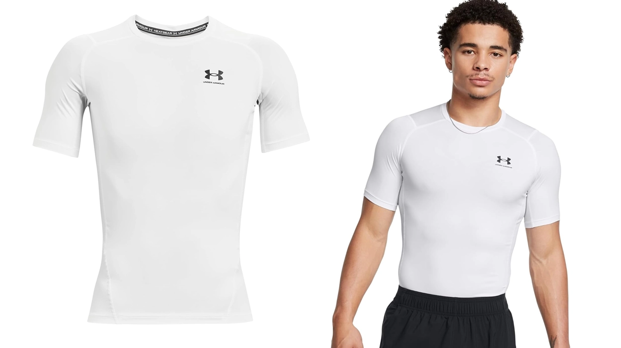 Chollo Camiseta de compresión blanca Under Armour Heat Gear para hombre por sólo 17,79€ (-49%)