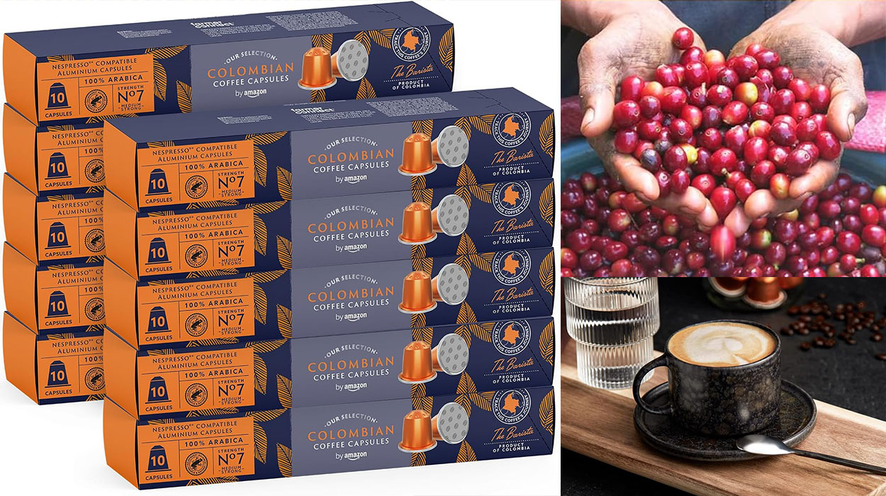 Chollo Pack de 100 cápsulas de café Colombian by Amazon para Nespresso por sólo 16,48€ (-28%) ¡0,16€ cada una!