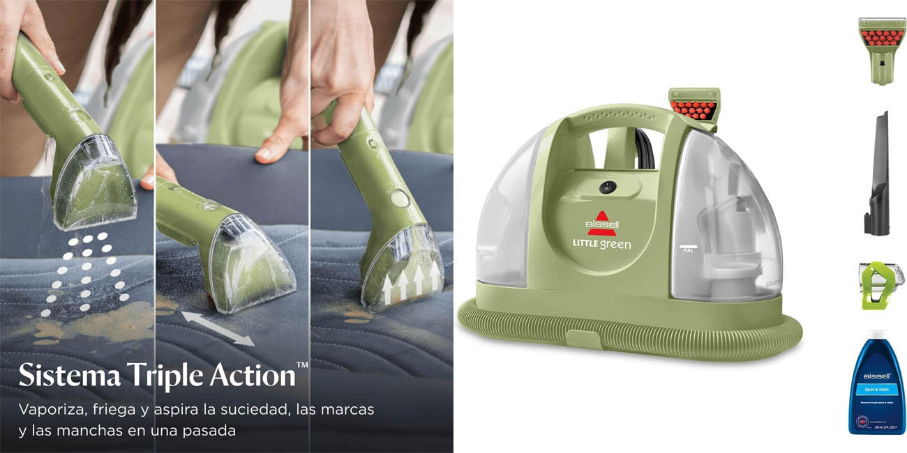 Chollo Aspiradora de agua Bissell Little Green para limpiar tapicerías por sólo 99,99€ con envío gratis (-23%)