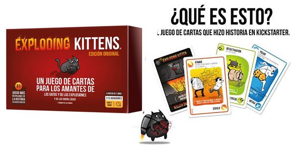 Chollo Juego de cartas Exploding Kittens (Gatitos Explosivos) por sólo 14,29€ (-29%) ¡Top ventas!