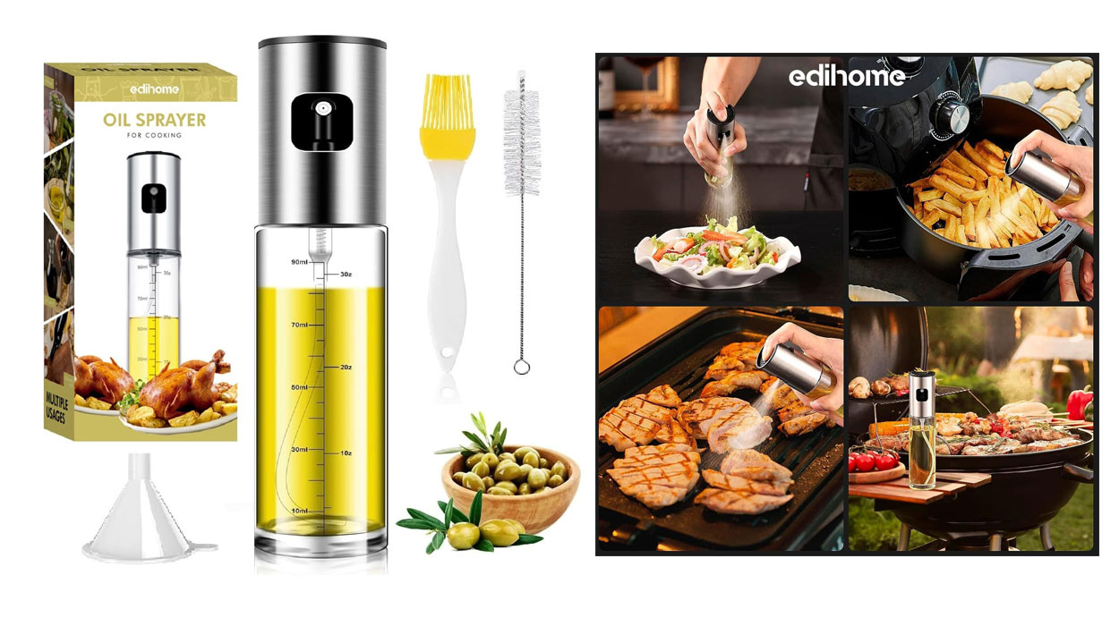 Chollo Pulverizador de aceite Edihome de 100 ml con accesorios por sólo 5,09€ (-15%)