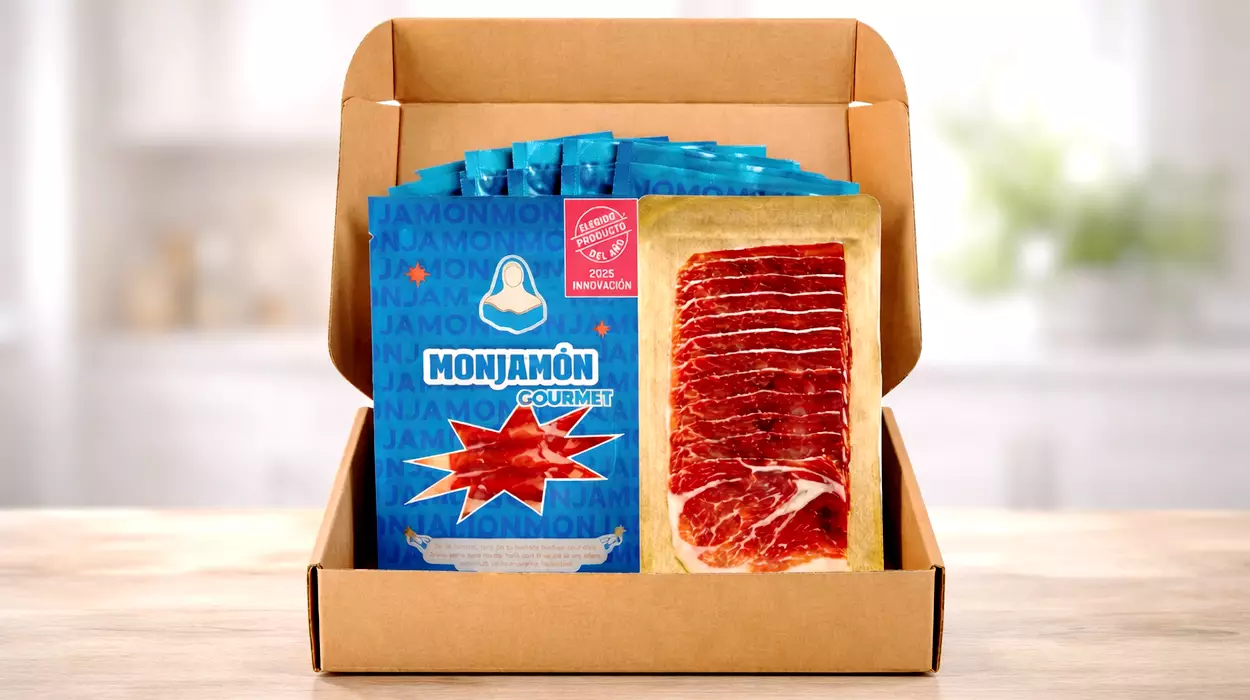 Chollo Pack de 10 sobres de Jamón de Bellota 100% Ibérico Pata Negra Monjamón de 80 g por sólo 46,55€ con cupón y envío gratis (-53%)