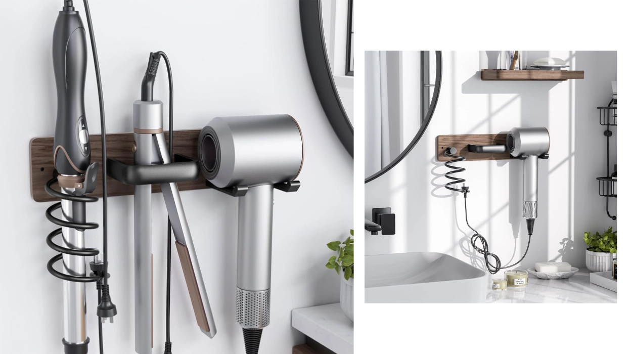 Adiós al caos en el lavabo: este soporte 3 en 1 para secador y planchas pone orden por solo 6,50€