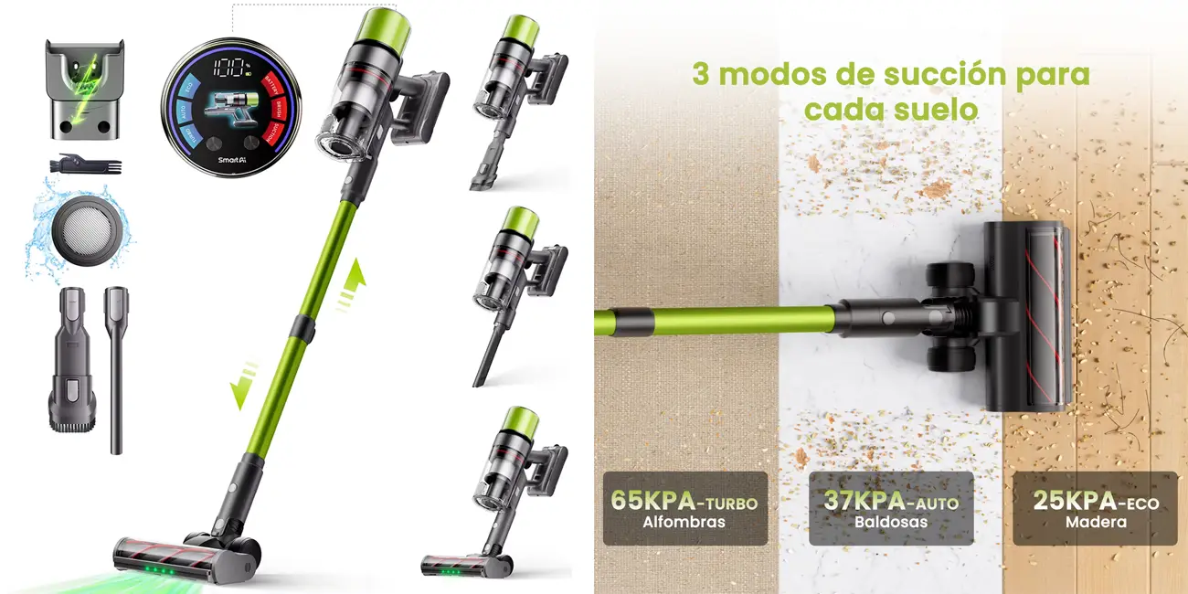 Potente, silencioso y barato: el aspirador SmartAI V6 deja tu casa impecable y baja a menos de 85€ con cupón en AliExpress (-45%)