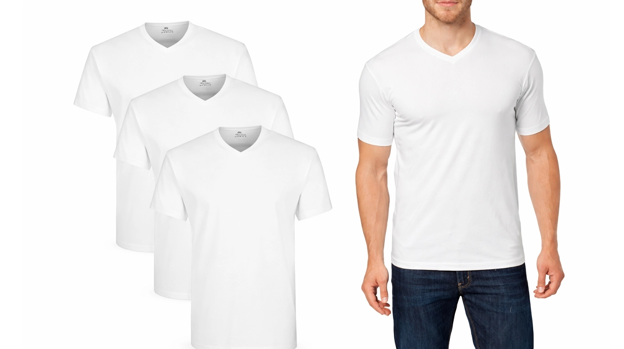 Chollo Pack de 3 camisetas Lower East con cuello de pico para hombre por sólo 13,29€ (30% de descuento) ¡4,43€ cada una!