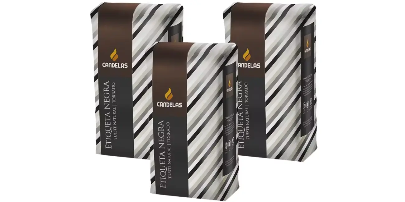 Chollo x3 Café en grano natural Candelas Etiqueta Negra de 1 kg (3 kg en total) por sólo 35,26€ con cupón y envío gratis (-29%)