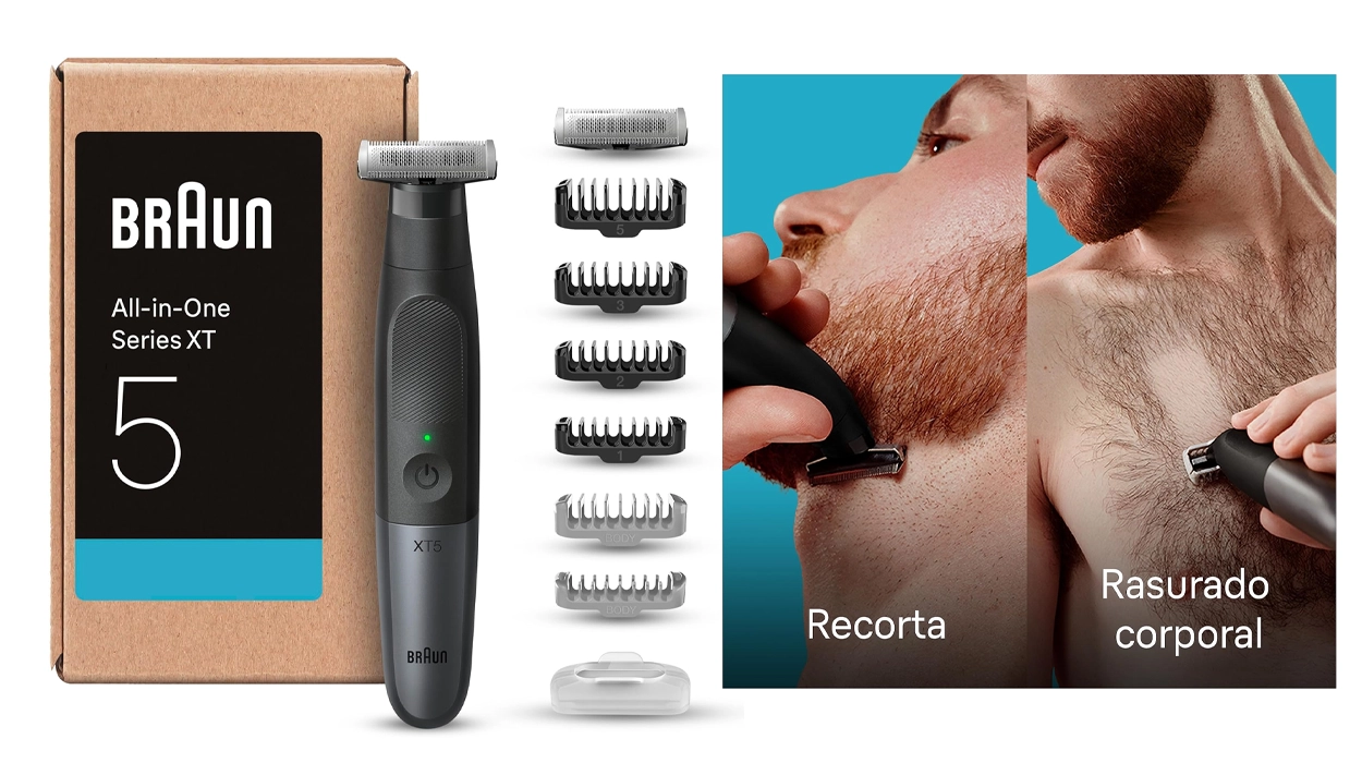 Chollo Recortadora de barba y afeitadora eléctrica Braun Series X para rostro y cuerpo por sólo 34,12€ con envío gratis (51% de descuento)