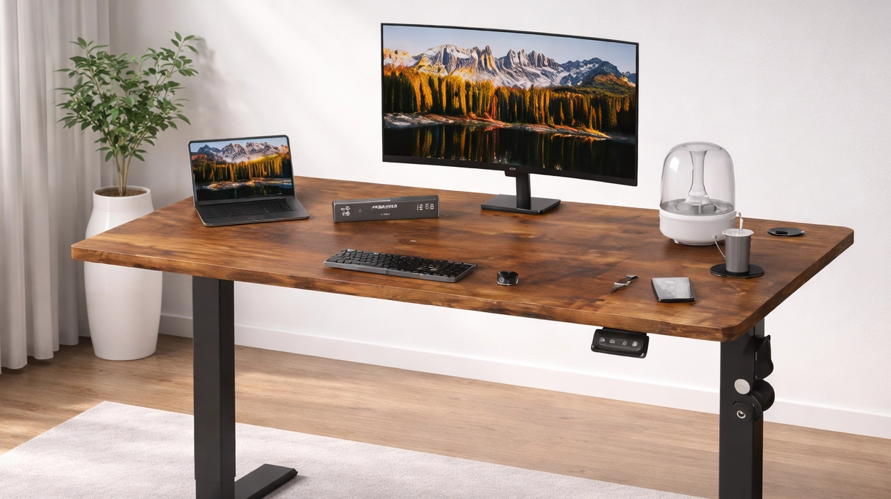 Chollo Escritorio elevable electrónico Vasagle con puerto USB-C y estante para regleta por sólo 95,38€ con cupón y envío gratis (66% de descuento)