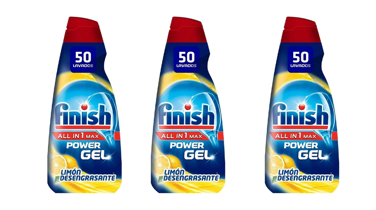Chollo Pack de 3 botes Finish Gel All In 1 Max para lavavajillas de 50 dosis por sólo 19,98€ con 3×2 ¡6,66€ cada uno!