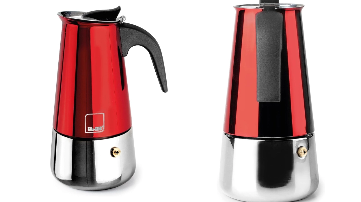 Chollo Cafetera italiana Ibili Moca Rosso de 10 tazas por sólo 15,99€ (36% de descuento)