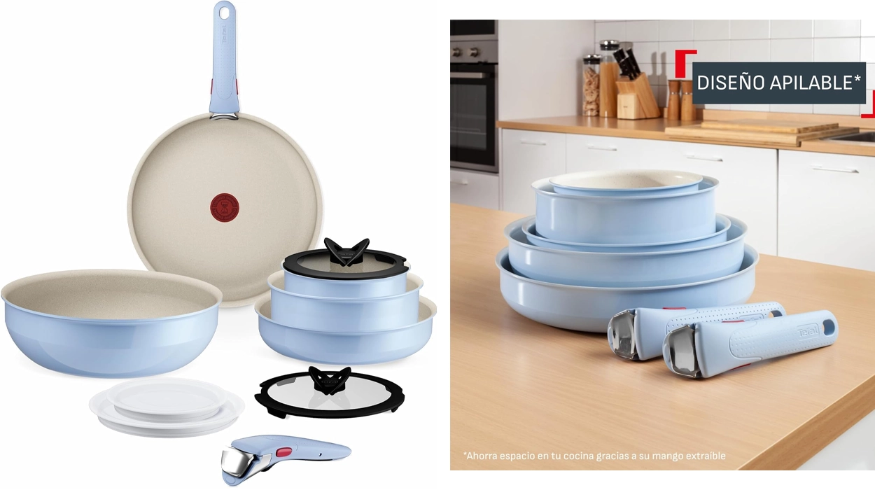 Chollo Juego de sartenes Tefal Ingenio Serenity con wok por sólo 105,99€ con envío gratis (24% de descuento)