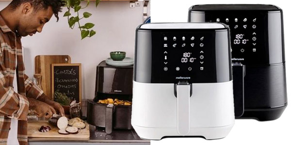 Chollo Freidora de aire Mellerware Crunchy Plus de 5,5 litros por sólo 44,78€ con cupón y envío gratis (-49%)