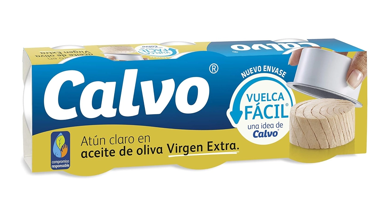 Chollo Pack x9 Latas Atún Claro Calvo en aceite de oliva Virgen Extra de 65 g por sólo 8,84€ con 3×2 (-40%) ¡2,94€ cada pack!