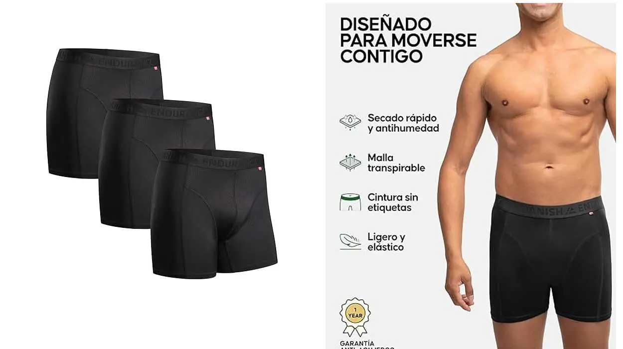 Chollo Pack x3 Bóxers de deporte Danish Endurance para hombre por sólo 18,95€ (57% de descuento)