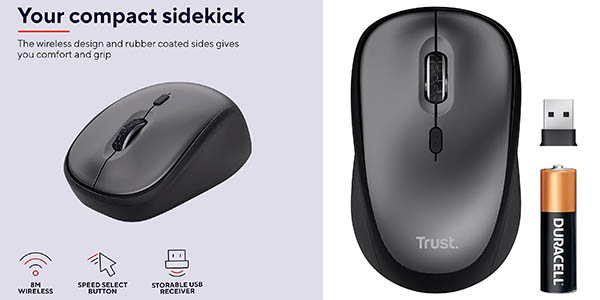Navega con este ratón inalámbrico Trust Yuki que tiene un precio de saldo y valoraciones top en Amazon