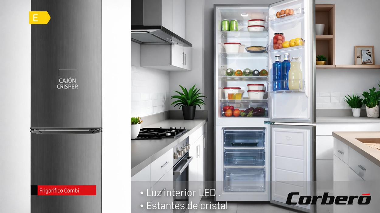 Aprovecha el espacio de tu cocina al máximo con este frigorífico combi Corbero CCH1824EX de 180 cm rebajado a menos de 255€ en Amazon
