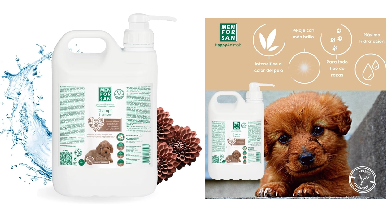 El champú para perros Menforsan es un superventas que hoy puedes comprar baratísimo en garrafa de 5 litros ¡Ideal para grandes familias perrunas!