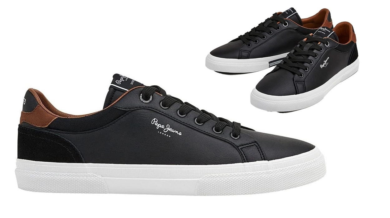 Elegantísimas y van con todo: Llévate estas zapatillas Pepe Jeans Kenton en color negro con un descuentazo (-50%)