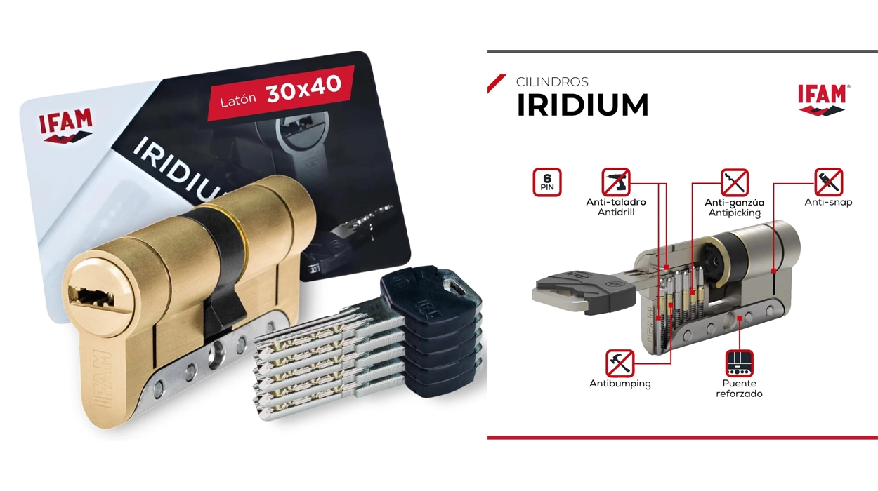 Chollo Bombín IFAM Iridium para puertas de 30x 40 mm con 5 llaves por sólo 41,05€ con envío gratis (29% de descuento)