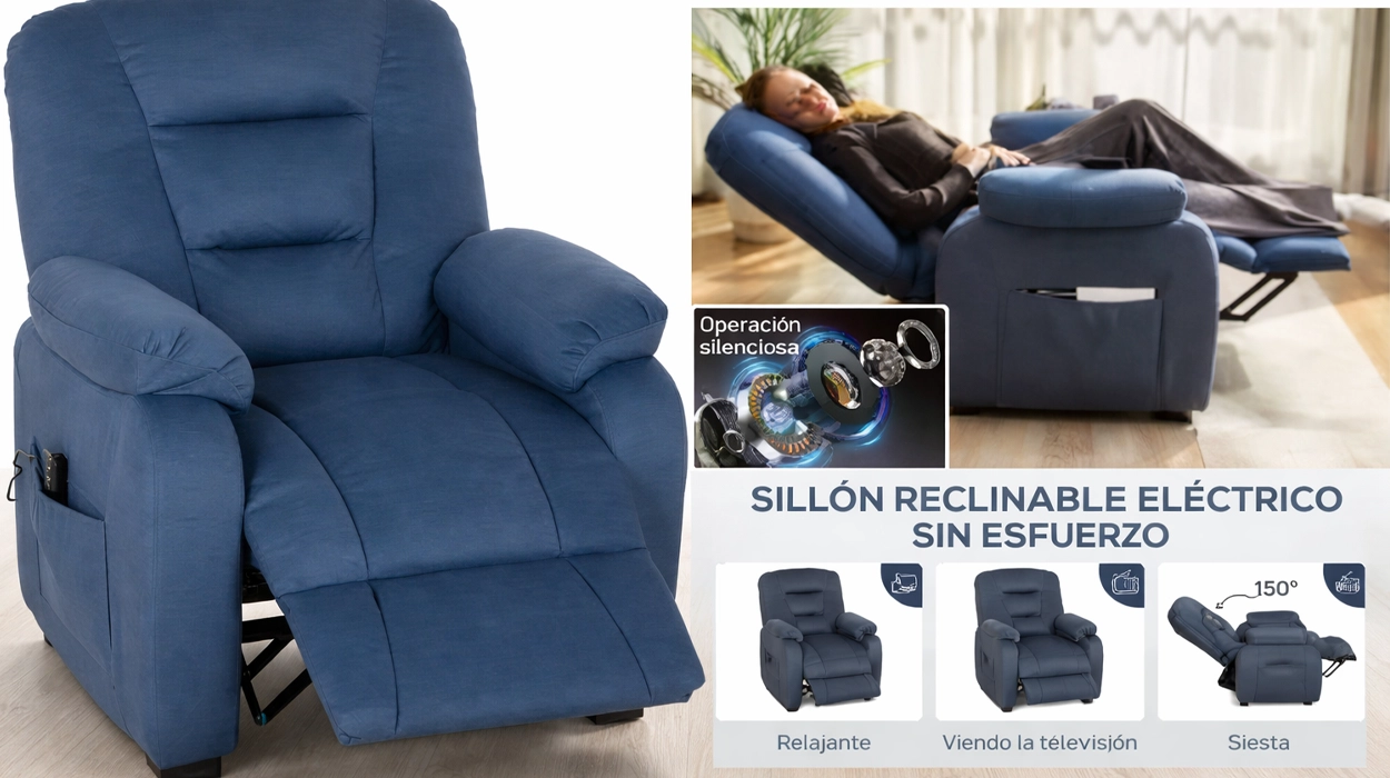 Chollo Sillón relax reclinable eléctrico HOMCOM por sólo 133,79€ con cupón y envío gratis (65% de descuento)