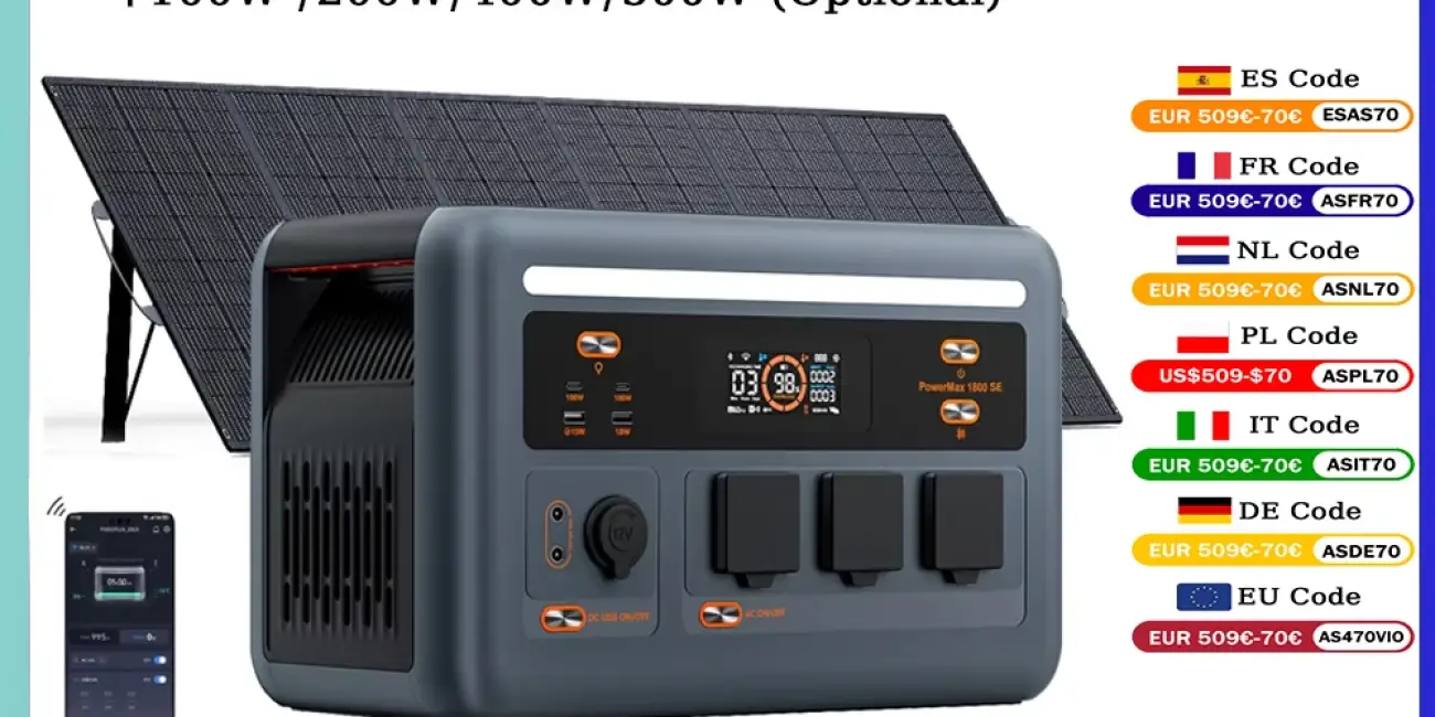 Estación portátil Oscal Powermax1800Se: Energía asegurada en casa o de aventura, sin cortes ni límites, a un precio muy razonable