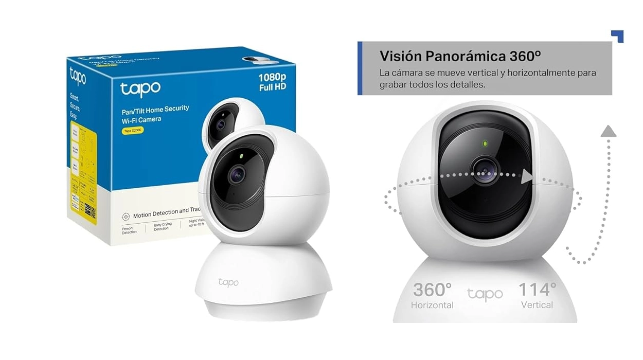 Chollo Cámara de vigilancia Tapo C200C WiFi interior 360° 1080p por sólo 19,99€ (26% de descuento)