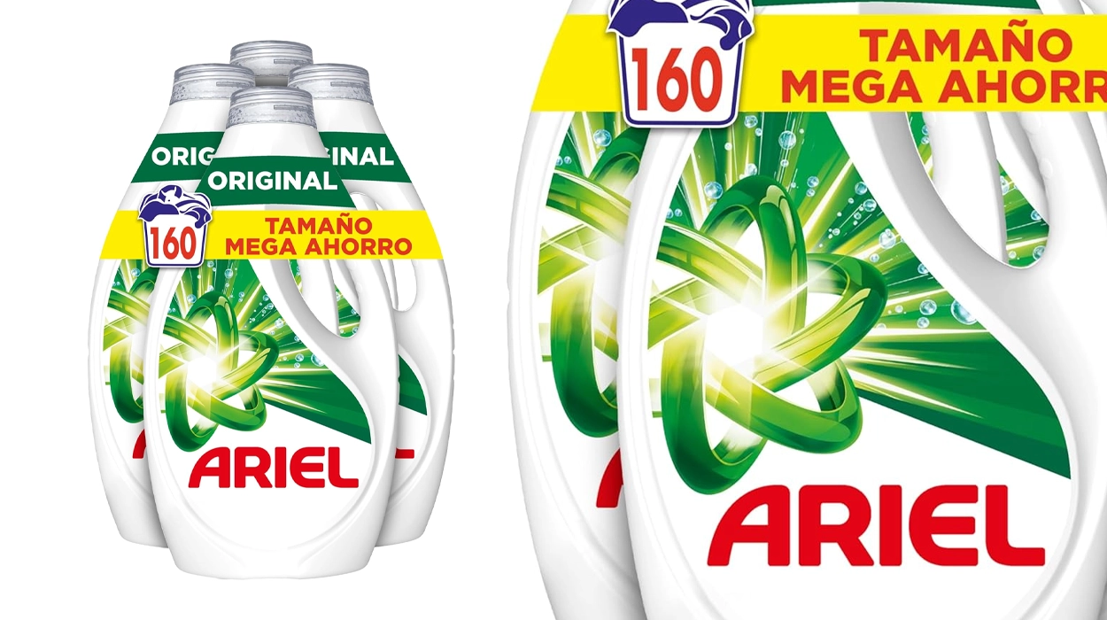 Chollo Pack de 4 botellas de Ariel líquido Original (160 lavados) por sólo 32,99€ con envío gratis (-30%) ¡8,25€ cada una!
