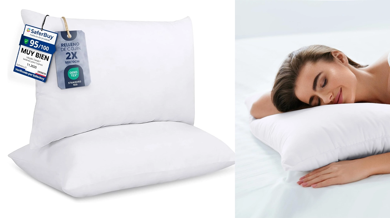 Renueva tus cojines con este pack de 2 rellenos Utopia Bedding de calidad por sólo 18,99€ (-26%)