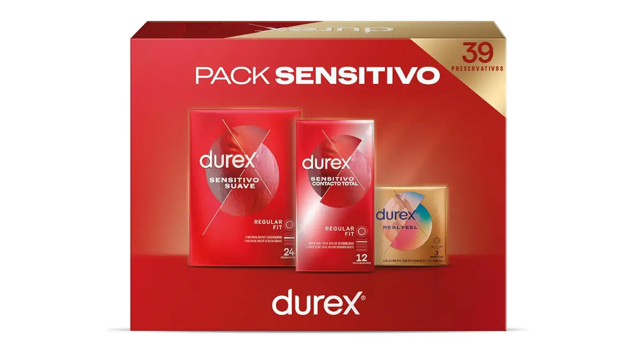 Chollo Pack x39 preservativos Durex Sensitivo Suave + Contacto Total + Real Feel sin látex por sólo 19,99€ (-24%)
