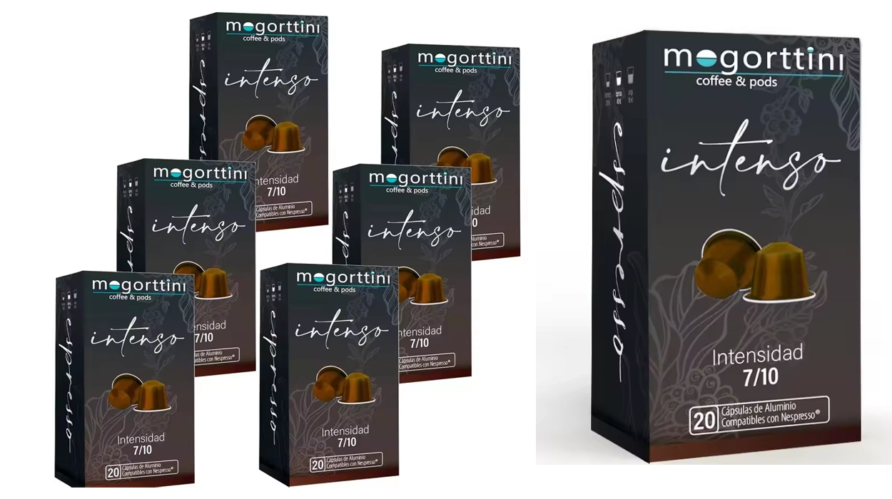 Chollo Pack x120 cápsulas Intenso Mogorttini compatibles con Nespresso por sólo 24,27€ con cupón y envío gratis (-31%)