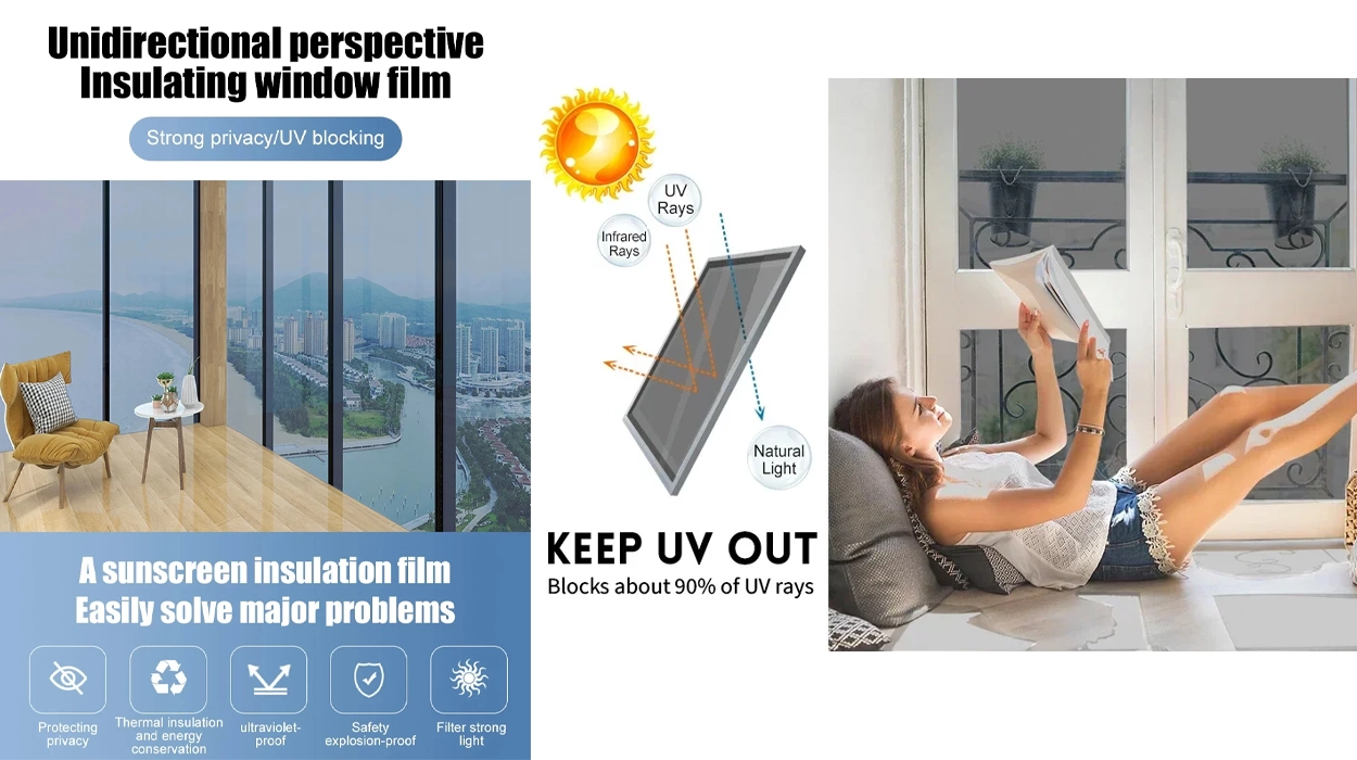 Chollo Lámina de privacidad para ventanas efecto espejo sin adhesivo con protección UV (60 x 200 cm) por sólo 12,49€ con envío gratis