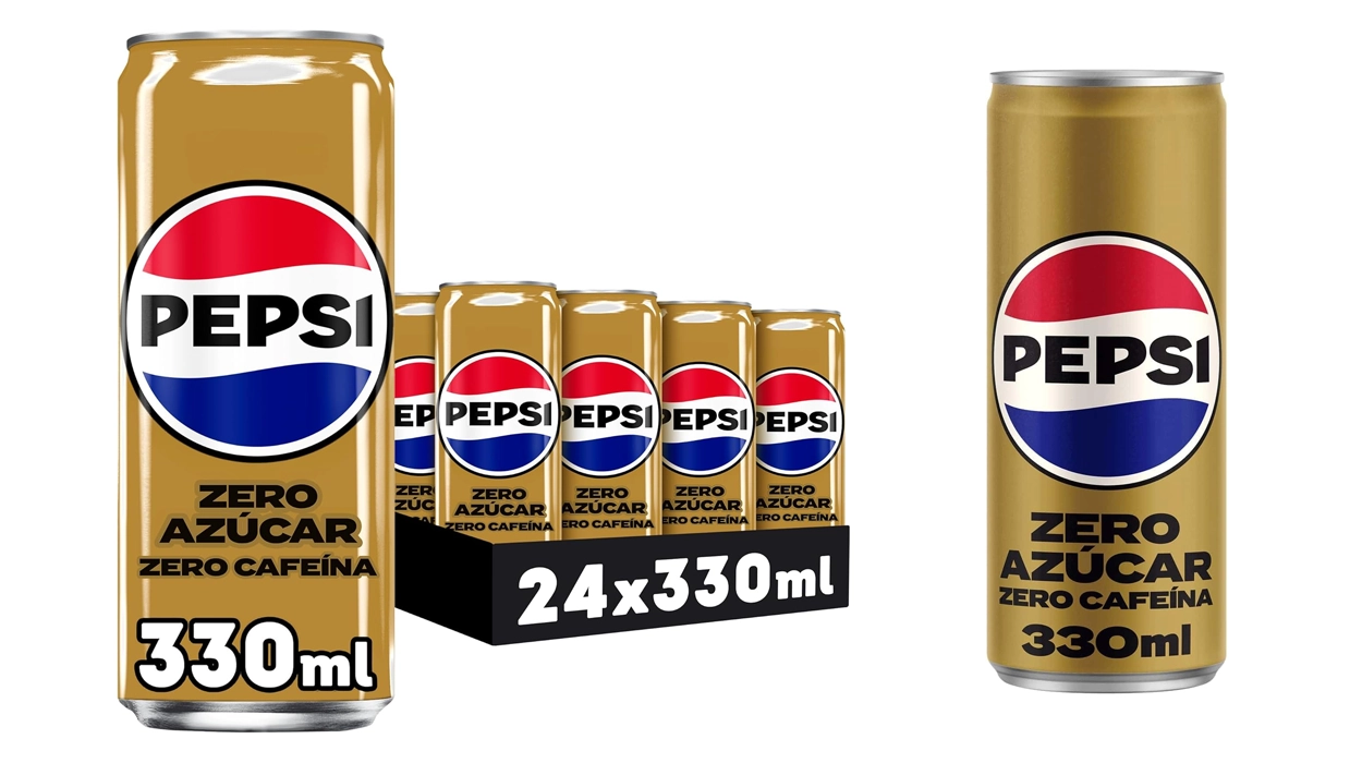 Chollo Pack de 24 latas de Pepsi Zero Sin Cafeína de 330 ml por sólo 12,04€ (-35%) ¡0,50€ cada una!