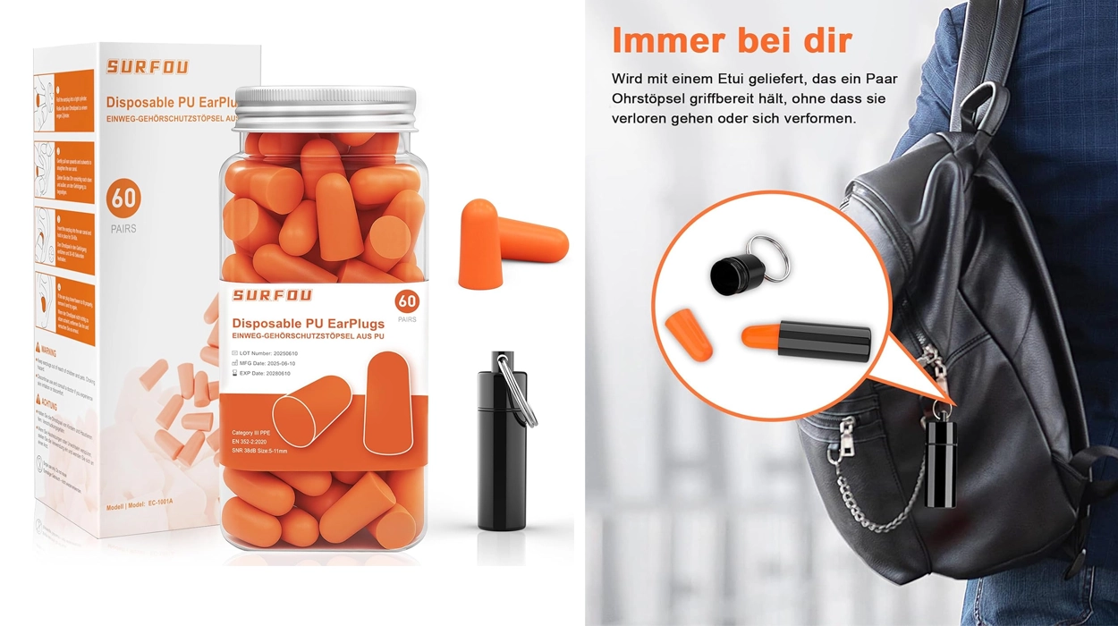 Descansa, viaja o estudia sin que te molesten con este pack de 60 pares de tapones para los oídos a un precio buenísimo