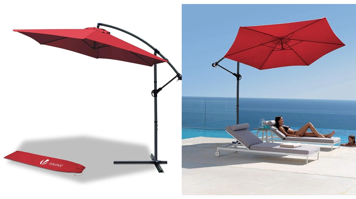 Chollo Sombrilla Vounot de 300 cm con soporte y cierre de manivela por sólo 51,87€ con envío gratis (-34%)