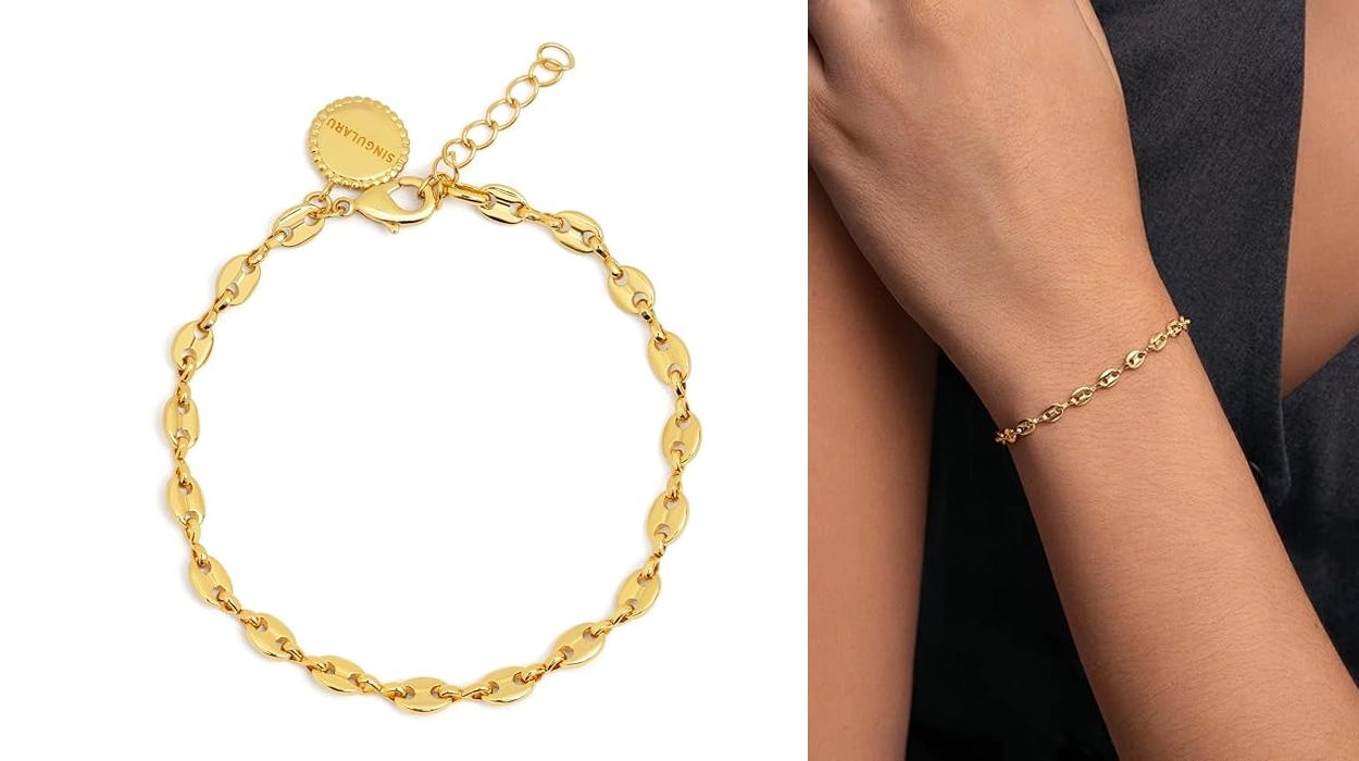 Amazon rebaja esta bonita pulsera Singularu Calabrote con baño de oro de 18 Kt. a menos de 13€ ¡51% de descuento!